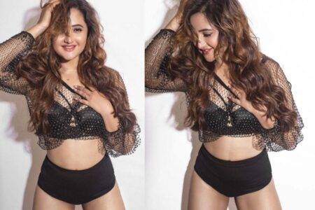 Rashami Desai Bold pictures in black transparent top