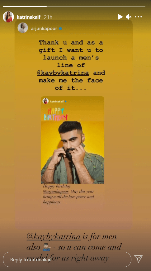 Arjun Kapoor Katrina Kiaf instagram stories banter