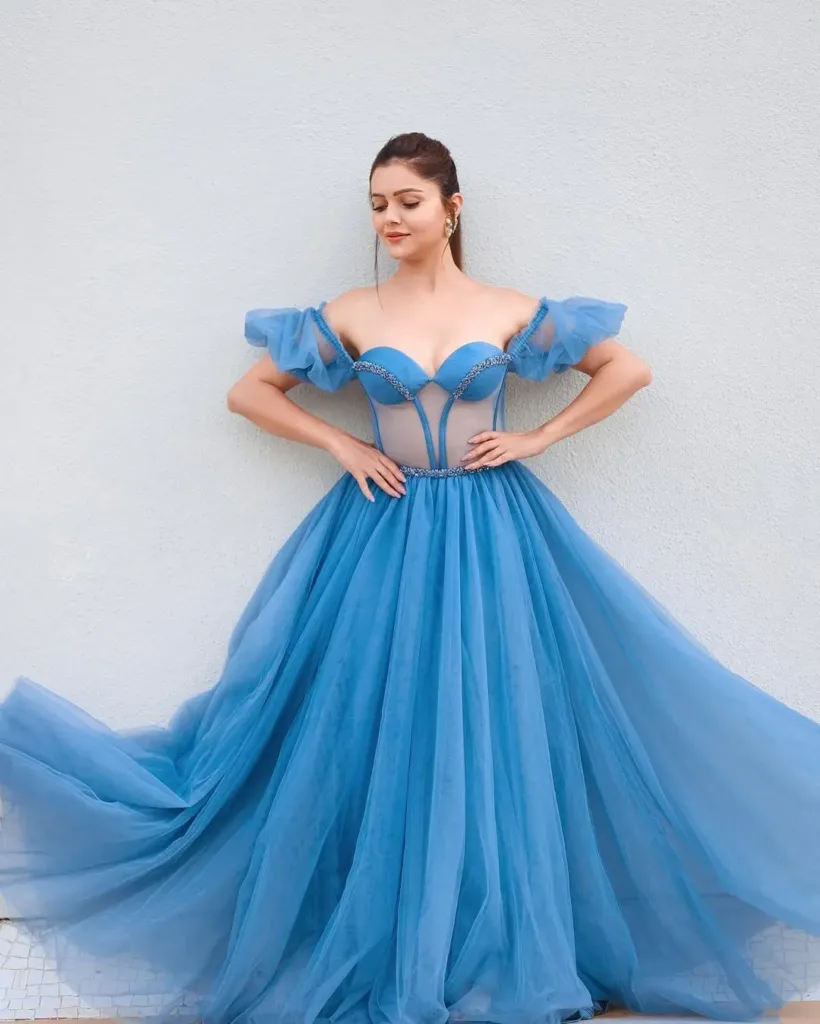 Rubina Dilaik stunned us in a blue ball gown from Vonin