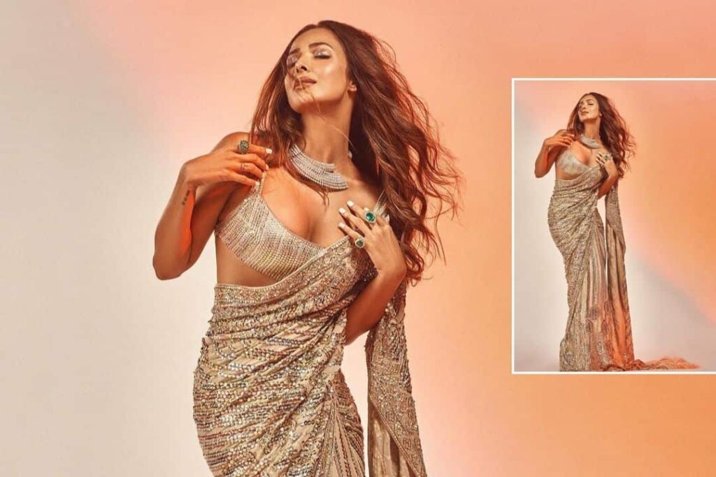 Malaika Arora Sets Bigg Boss OTT Stage On Fire In A Glistening Gold Sequin Manish Malhotra Saree; See Photos