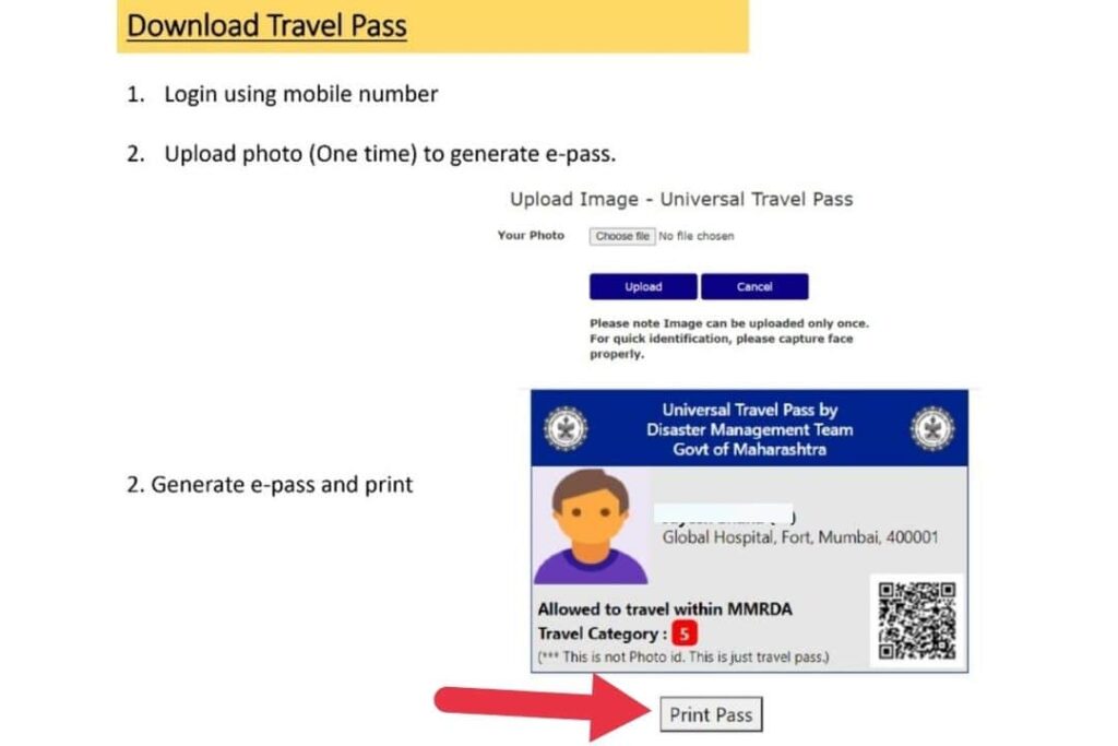 Step By Step Guide To DOWNLOAD Mumbai Local Train Universal Travel e-pass Download travel pass with epassmsdma.mahait.org