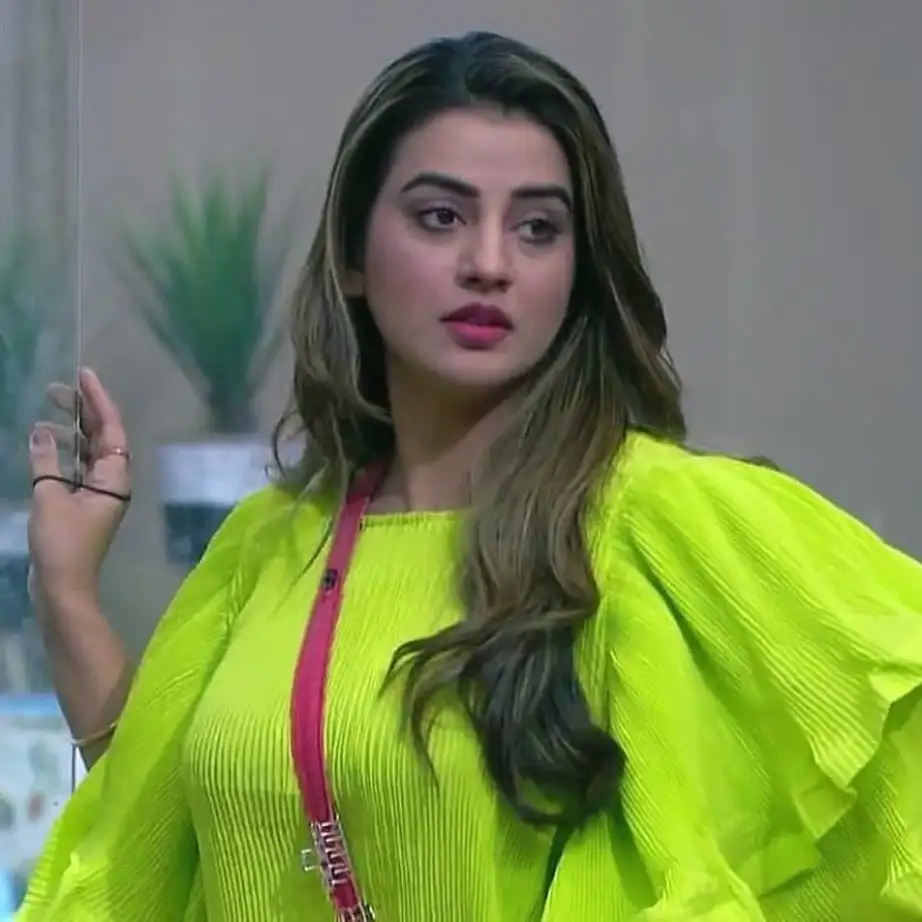 Akshara Singh looking beautiful in green short dress in Bigg Boss OTT House