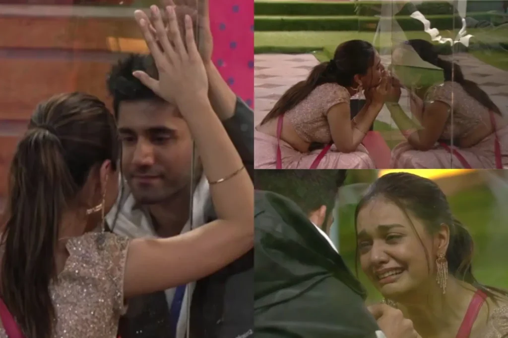 Divya Agarwal and Varun Sood hugged and kissed through the glass and the actress broke down during the emotional yet very romantic reunion on Bigg Boss OTT