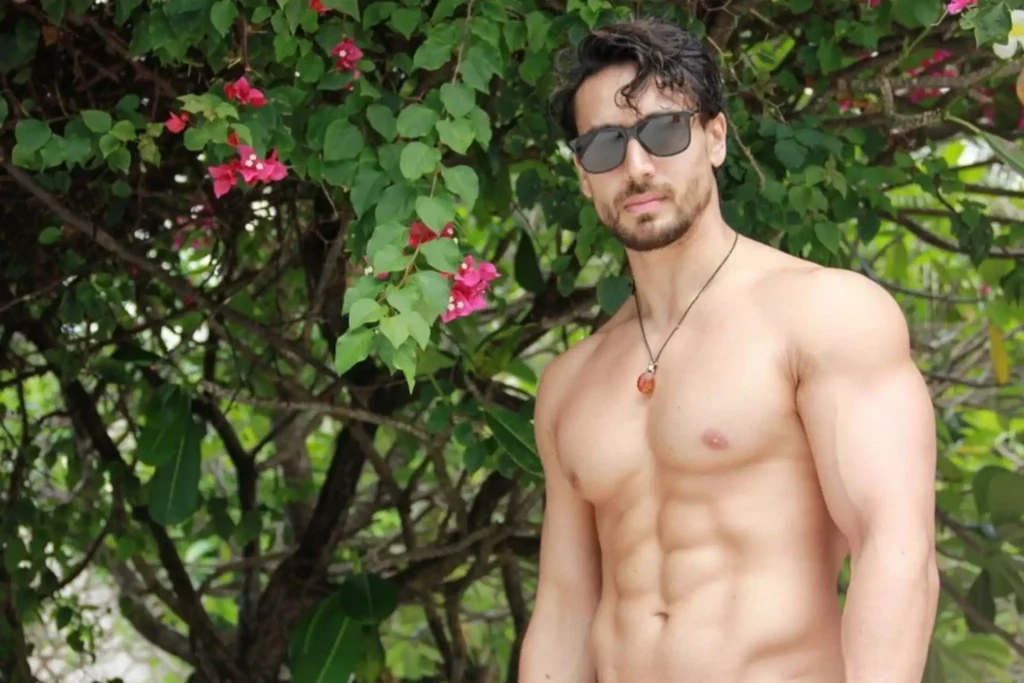 Tiger Shroff hot shirtless posing on beach