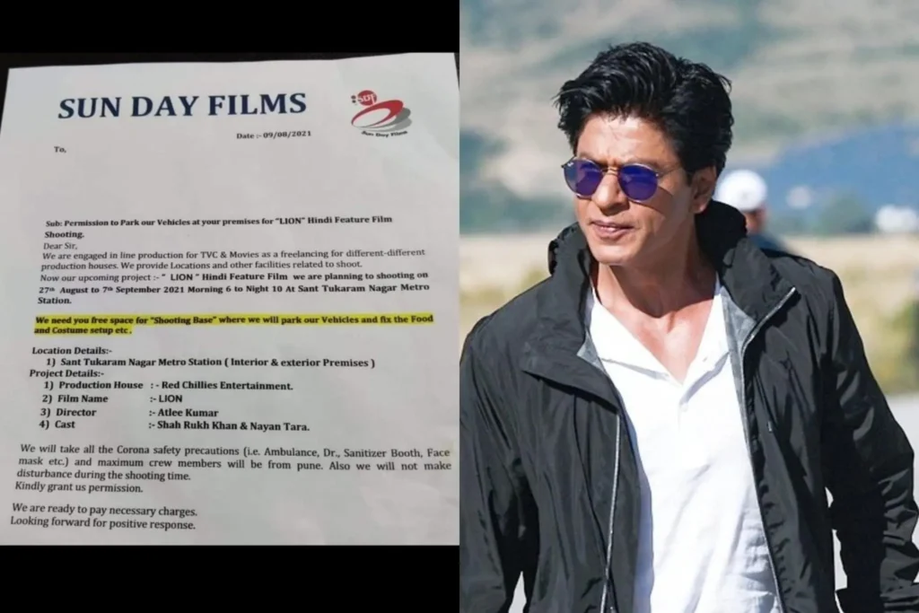 Shah Rukh Khan and Nayanthara's film Lion official letter requesting dates for shoot