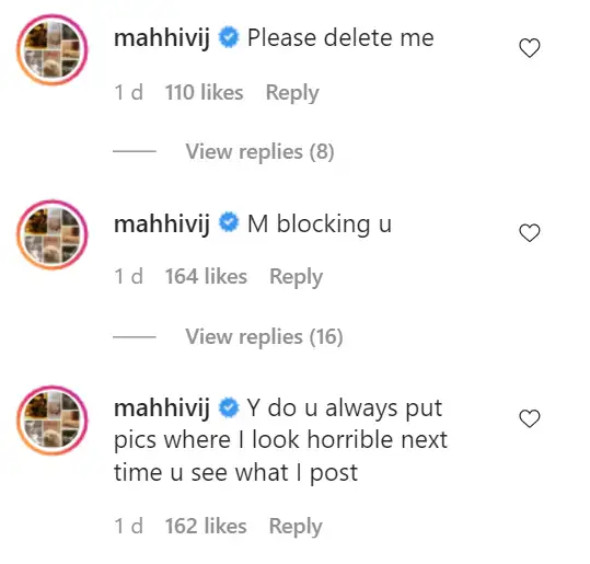 Jay Bhanushali Mahhi Vij Instagram banter