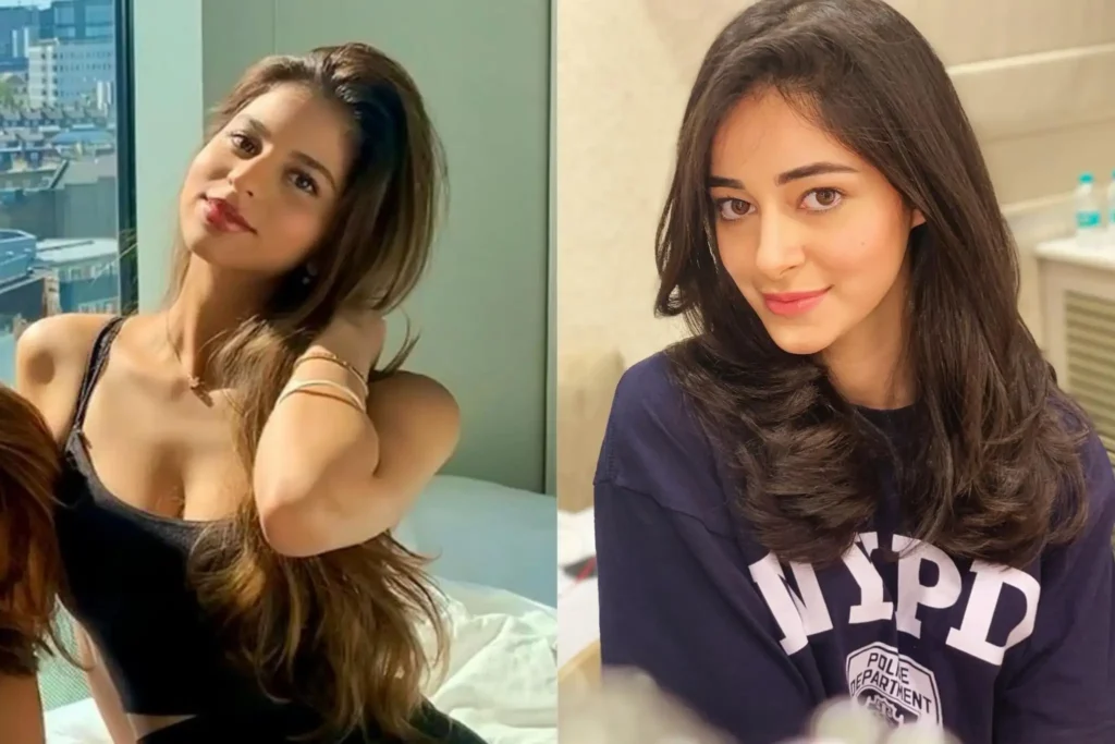 Ananya Panday Suhana Khan no makeup selfie who is more beautiful