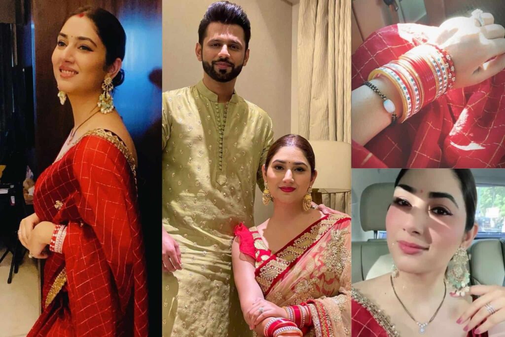 Disha Parmar and Rahul Vaidya Celebrates Their First Karwa Chauth together after wedding