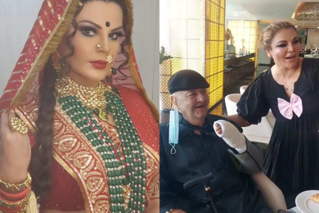 Rakhi Sawant Kisses Prem Chopra's Fractured Hand, See His Reaction