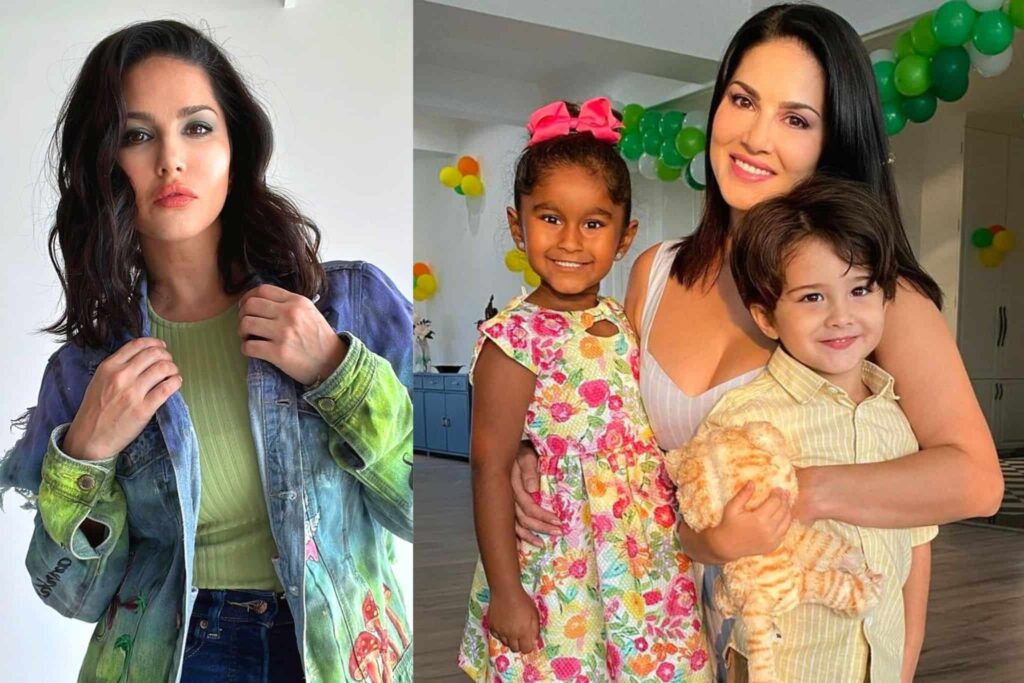 Sunny Leone with her kids Nishan & Noah