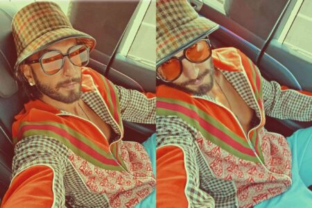 Ranveer Singh Drops Selfies In fiery Orange And Blue Gucci Tracksuit