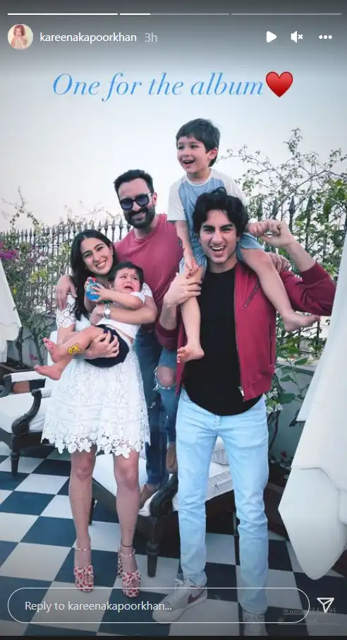 Sara Ali Khan with Saif Ali Khan, Brother Ibrahim, Jeh and Taimur