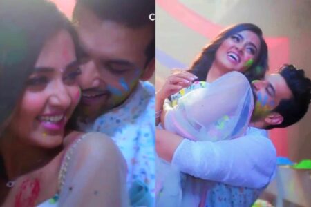 Karan Kundrra and Tejasswi Prakash Play holi together