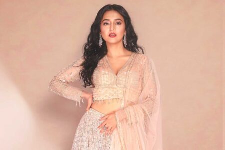 Tejasswi Prakash Looks Ethereal In A Gorgeous Peach Lehenga, See PICS