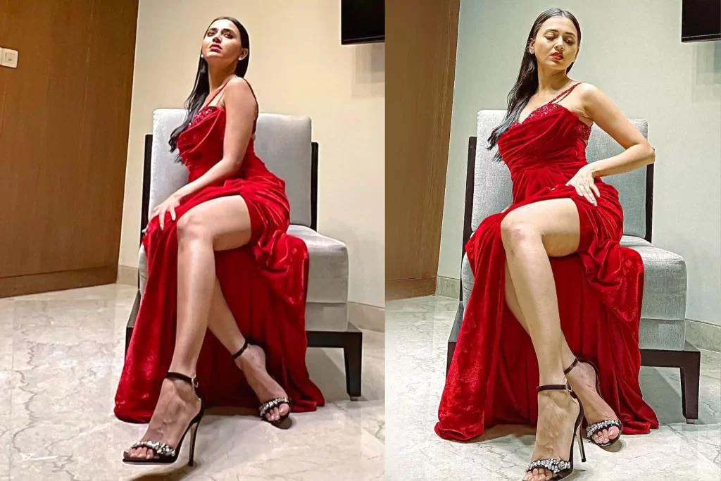 Naagin 6 Star Tejasswi Prakash Looks Sexy in Red gown