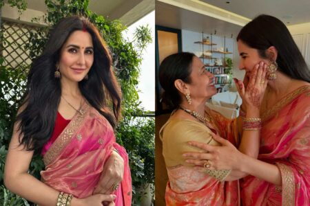 Katrina Kaif with Saasu Maa during Karwa Chauth 2024